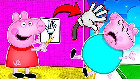 Peppa Pig DRAWS to PRANK DADDY PIG in Roblox Troll Tower!