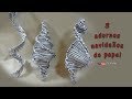 3 adornos navideños de papel – 3 paper Christmas decorations