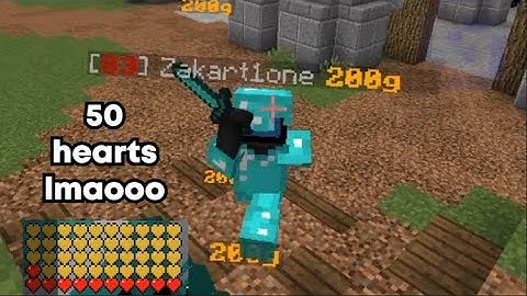 Folding hoppers with 50 hearts in the hypixel pit