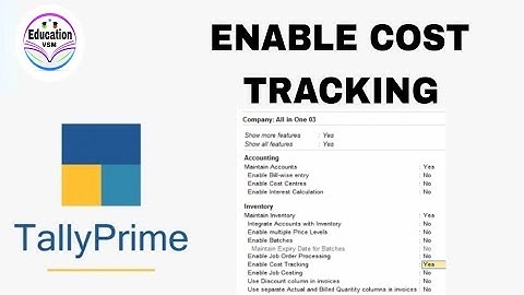 11.Enable Cost Tracking Opction Yes Tally Prime App #tally #educationvsm