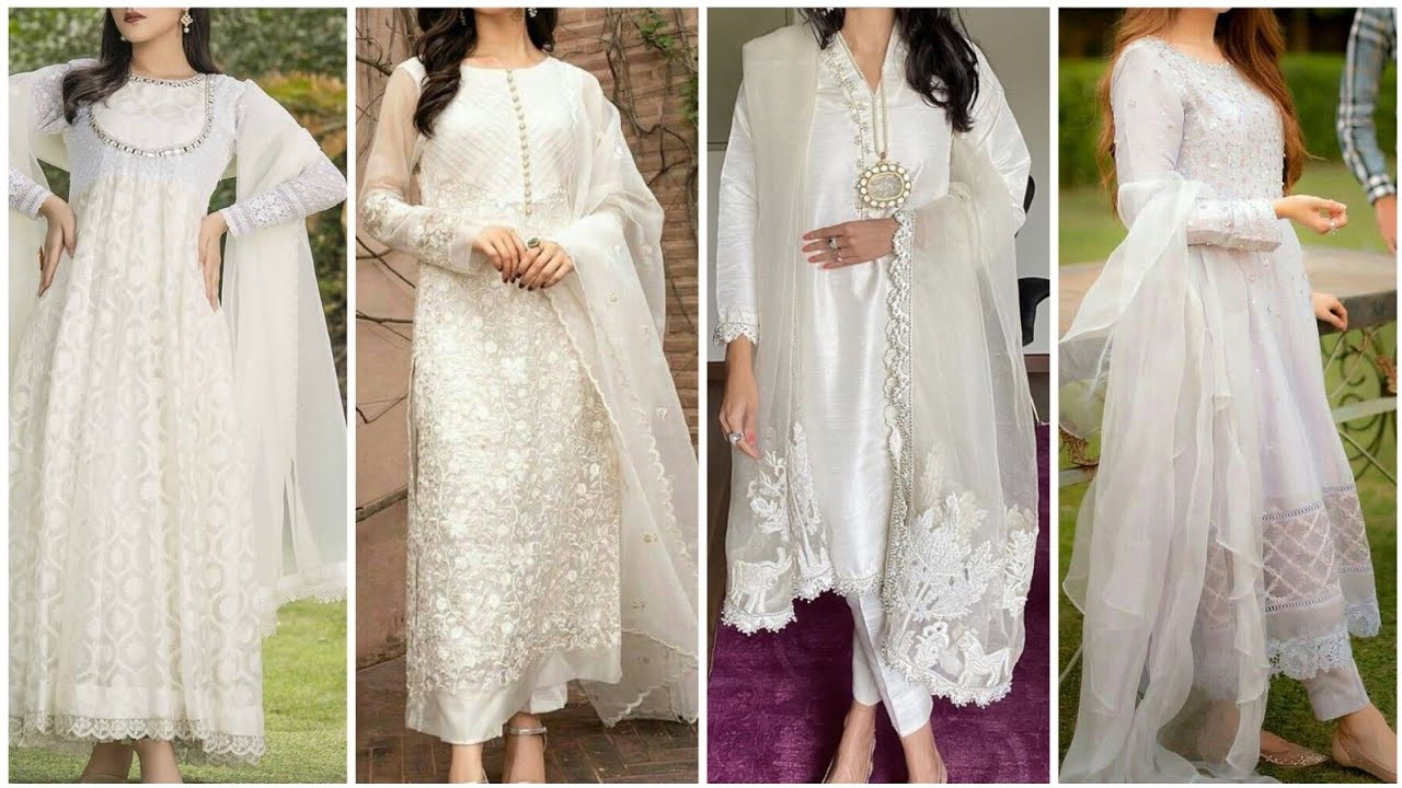 Elegant Pakistani White Frock Design 2021 #PN29 | Frock design, White frock,  Elegant dresses