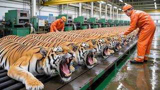 Inside the Tiger Brahman 1B$ Factory How Spotted Hides Become Luxury Travel Bags full process