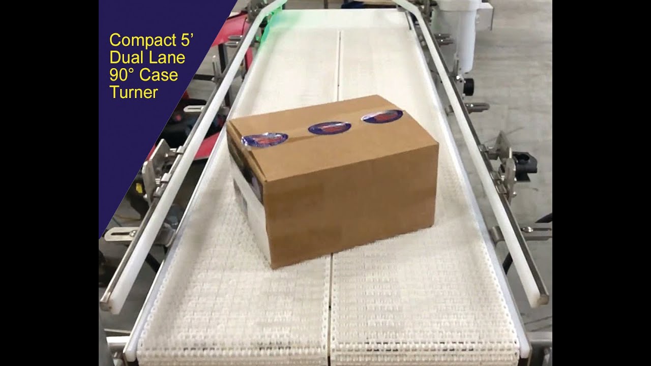 Compact Dual Lane 90° Case and Product Turner by MultiConveyor YouTube