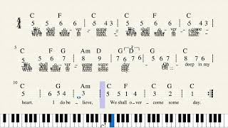 We Shall Overcome Piano by number Lead Sheet