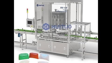 Huituo rotary servo cap pressing capper machine with camera to detect cap and bottle direction.