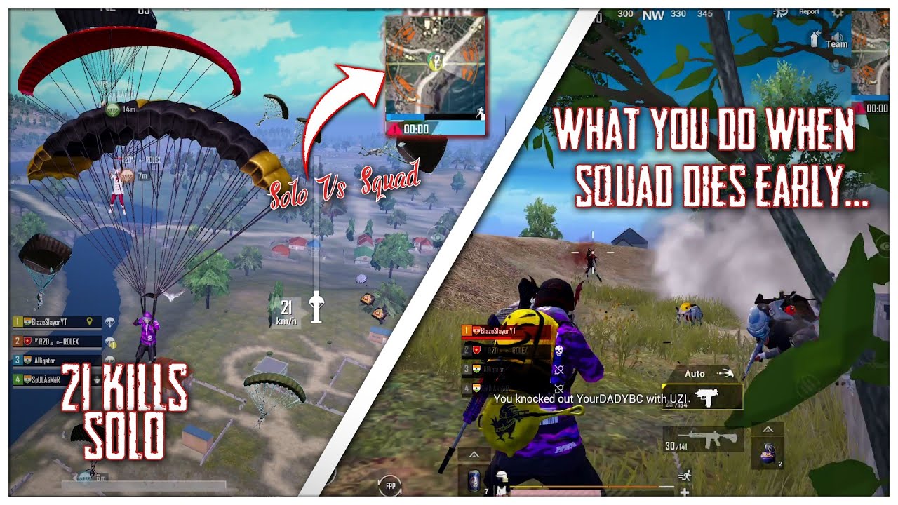 WHAT YOU DO WHEN SQUAD DIES EARLY... || SOLO VS SQUAD || PUBG MOBILE ...