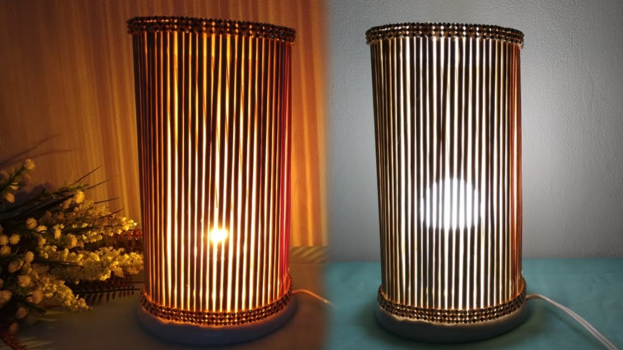 Como fazer uma LUMINÁRIA de PALITO DE CHURRASCO  - Artesanato com Palito de Churrasco