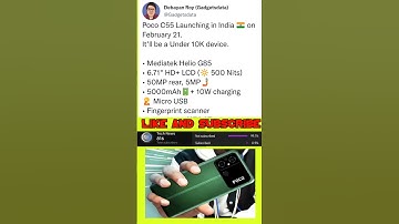 Poco C55 Launching in India 🇮🇳 on February 21.It