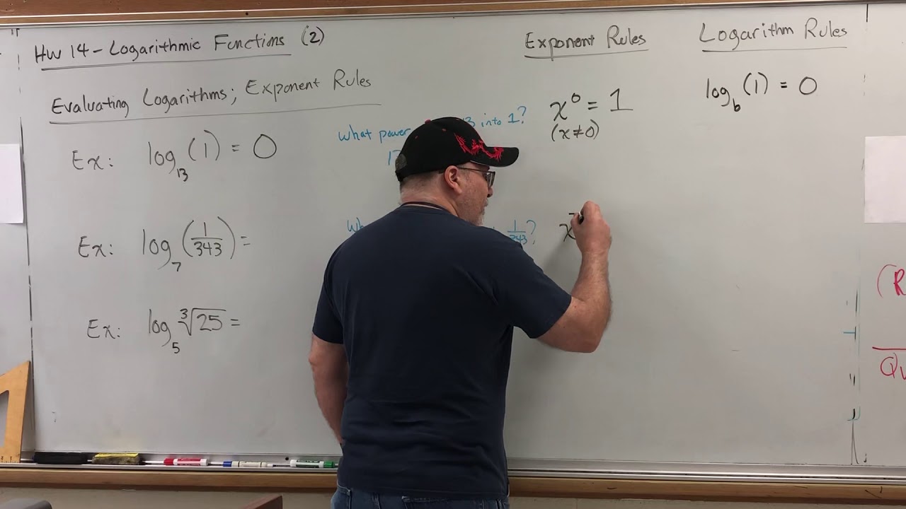 HW 16 (2) Logarithmic Functions - Evaluating Logarithms; Exponent Rules ...