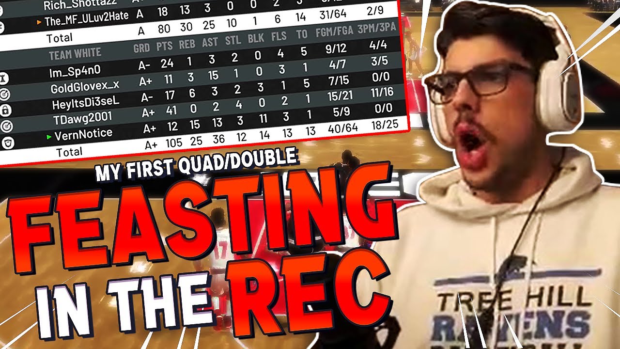 MY FIRST QUADRUPLE DOUBLE?! (NBA 2K21 Rec/Full Game)  YouTube
