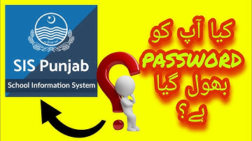 SIS Punjab | Reset SIS Password