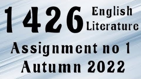 AIOU Code 1426 Solved Assignment No.1 Autumn 2022 #aiou #aiousolveassignments