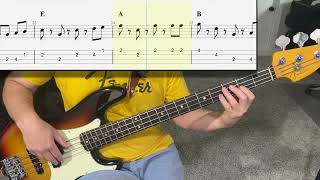 I've Got A Tiger By The Tail - Buck Owens | Bass Guitar Cover (Play Along Tabs) Resimi