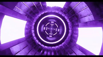 3d rendering seamless loop motion of tunnel with light blue neon light