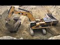 Caterpillar 385C Excavator Loading Trucks For Three Hours Non Stop - Mega Machines Movie