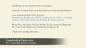 LiveRamp (A) Case Study Solution & Analysis