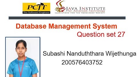Database Management System Question Set 27