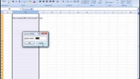 Changing Column Width amp Row Heights in Excel 2007