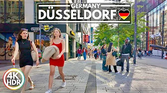 Düsseldorf City in Germany, A Summer Day in July 2025 - 4K HDR Walk 60FPS