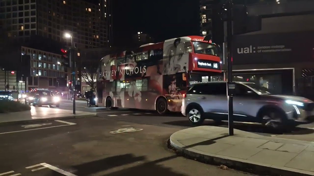 London Buses at Night -- ST GEORGE'S ROAD in SOUTHWARK (2025)
