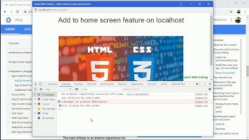 Add to home screen feature on localhost