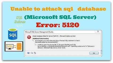 Unable to attach sql database (Microsoft SQL Server, Error: 5120)