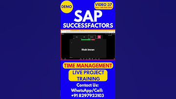 SAP SuccessFactors Time Management Training Online Class 37 16th Aug 2025 #sapsuccessfactorstraining
