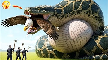 Heroic Rescue Team Saves Eagle from a Giant Python in a Breathless Fight 🐍