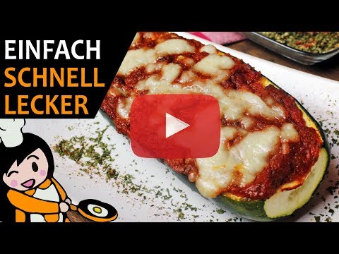 Vegetarisch gefüllte Zucchini Rezept | Was koche ich heute Abend? | Zucchini mit Feta & Walnuss. 