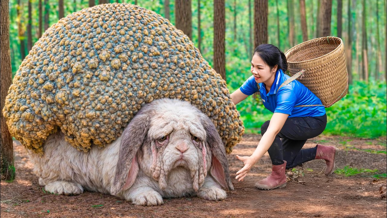 Harvesting Giant Death Bee Rabbit & Go to Market Sell | Shocking The rabbit has a deformed face