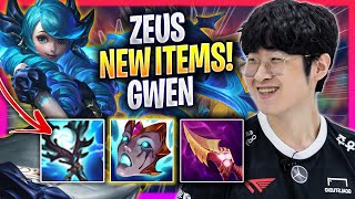 ZEUS TRIES GWEN WITH NEW ITEMS!  T1 Zeus Plays Gwen TOP vs K'sante! | Season 2024