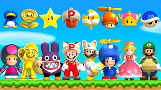 New Super Mario Bros Series - All Power-Ups & Characters