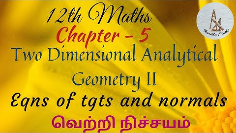12th Maths, Eqns of tgts and normals