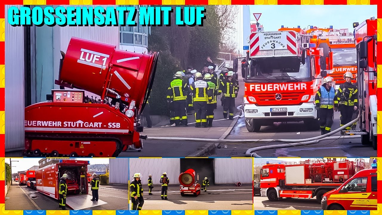 🔥 Großeinsatz beim Brand in Recyclinghalle  🔥 LUF kommt zum Einsatz  🚒 [Feuerwehr Stuttgart] 🚒