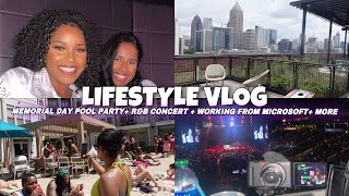 VLOG| POOL DAY W/FRIENDS+ R&amp;B CONCERT IN ATL+ VISITING MICROSOFT+ CAR RANT||