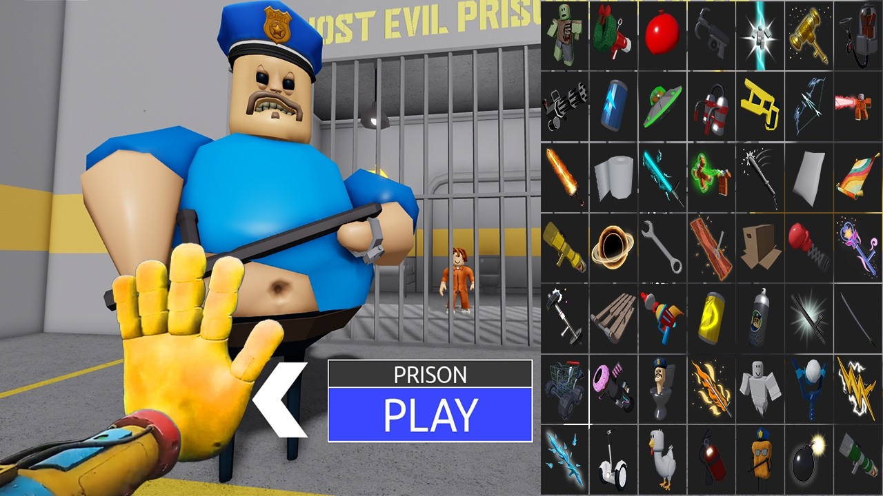 All Items Unlocked BARRY'S PRISON RUN OBBY HARD MODE - Roblox Update All Morphs Full Gameplay