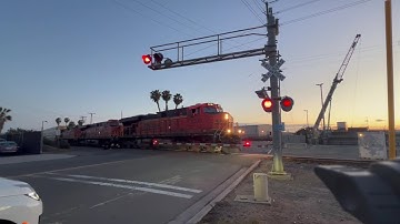 BNSF 6209 Autorack Switching In Yard, Civic Center Dr. Railroad Crossing, National City CA