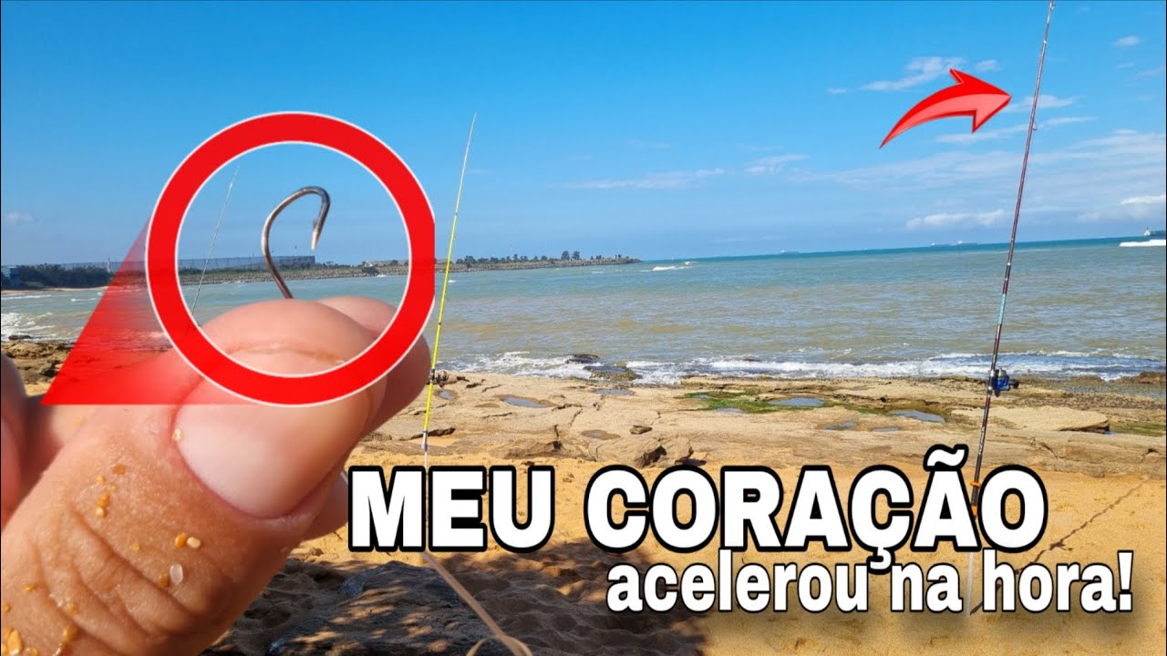 PESCARIA de PRAIA no meio DAS PEDRAS, PEIXES famintos DEVORANDO tudo que caia na ÁGUA!