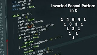 Inverted Pascal Pattern | C Programming Language