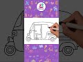 How To Draw Auto Rickshaw✏️🛺 | Chiki Doodle #shorts #easydrawing