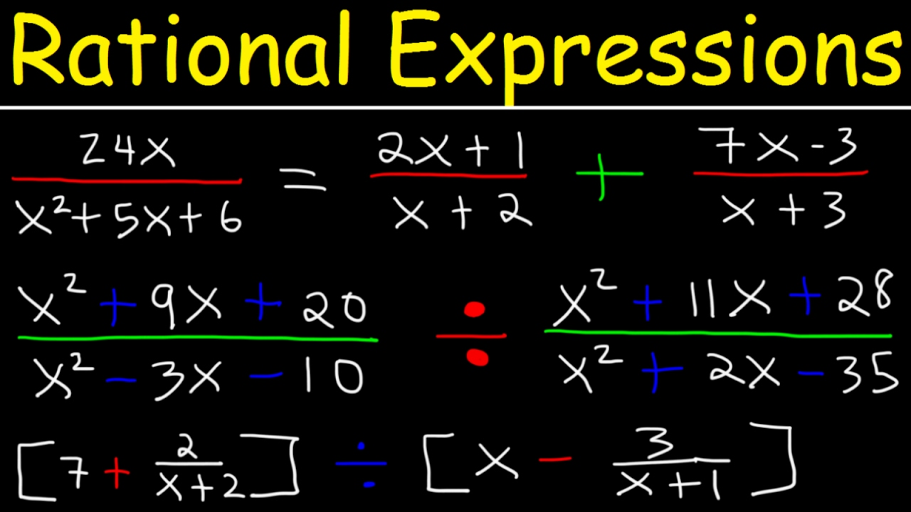 ⁣Rational Expressions , Adding, Subtracting, Multiplying, Dividing, Simplifying Complex Fractions