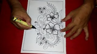 Paling Baru Sketsa  Motif  Bunga Gambar Batik  Mudah Tasya 