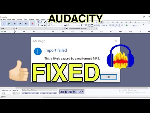  New This is likely caused by a Malformed MP3 | Audacity Audio import error FIXED | Import Failed Error🔥🔥