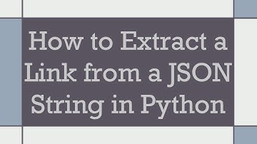 How to Extract a Link from a JSON String in Python