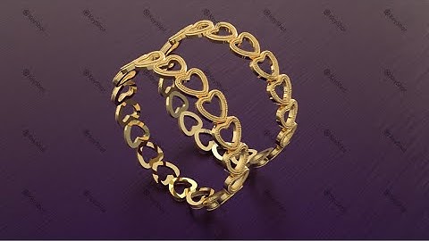 Golden Heart Simple Bangles | Rhino cad jewelry Design Tutorial | By Designerkaushu
