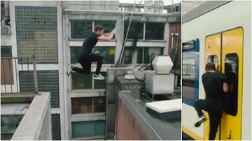 Netherlands uses parkour stunts to promote train safety