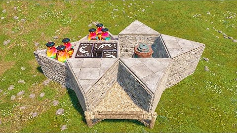 RUST - " BUNKER BASE 2x1 DESIGN " BUNKER Base Design w/ Anti-Deep - Compact Rust Base Design