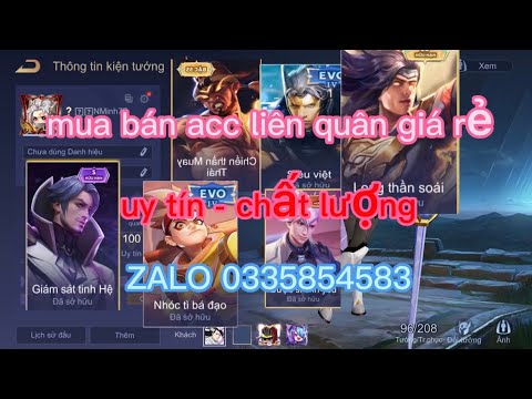 mua bán acc liên quân giá rẻ zalo 0335854583