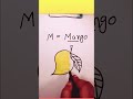 M for Mango Drawing 🥭 How to Draw Mango Easy for Kids #Shorts