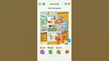 Braindom level 132||find the banana||tricky puzzle